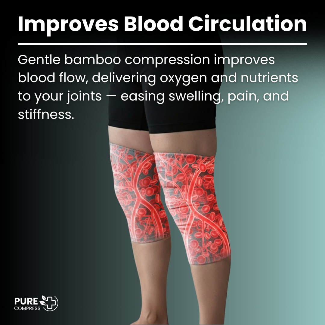 Knee Support 1 Paar Bambus Kompressions-Kniebandage  Unisex, Wrmend, Zur  Schmerzlinderung Bei Arthritis
